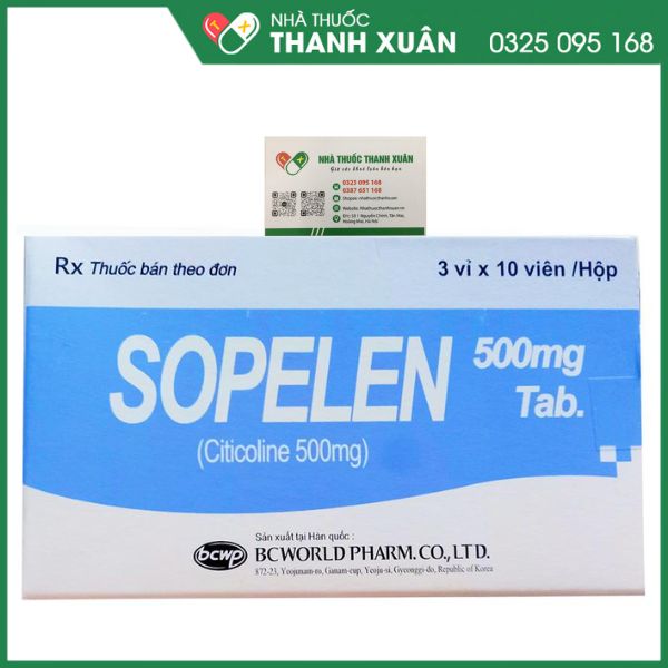 Sopelen 500mg Tab - Điều trị các rối loạn ý thức do chấn thương đầu hoặc sau phẫu thuật não